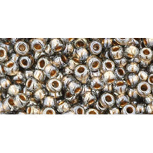 cc993 - perles de rocaille Toho 8/0 gold lined black diamond (10g)