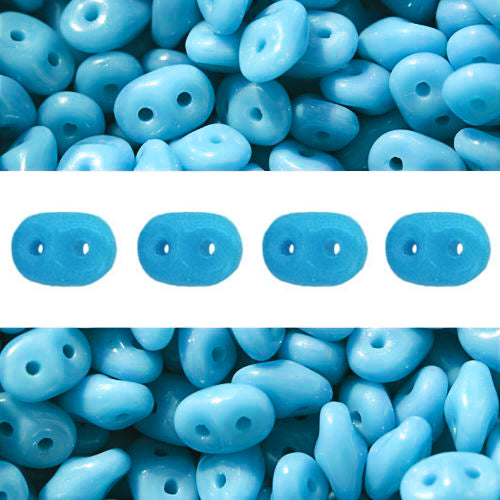 Kaufen Sie Perlen in der Schweiz Super Duo Perlen 2.5x5mm Blue Turquoise (10g)