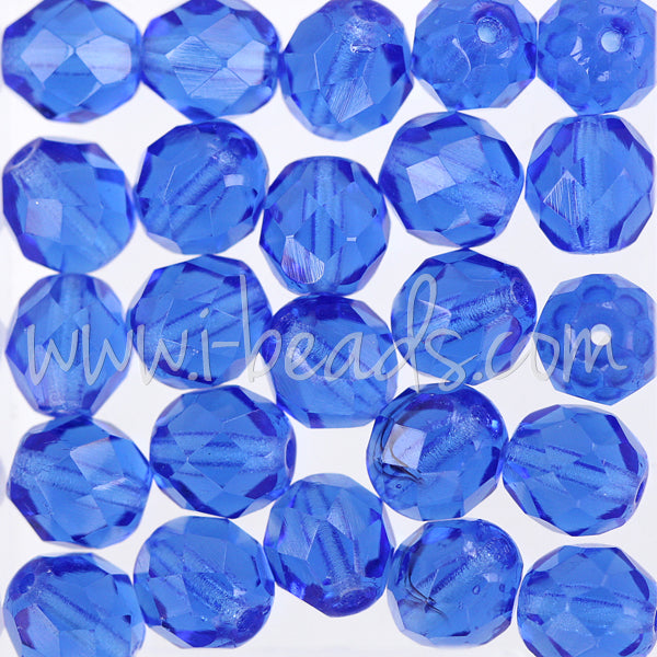 Glasschliffperlen sapphire 8mm (25)