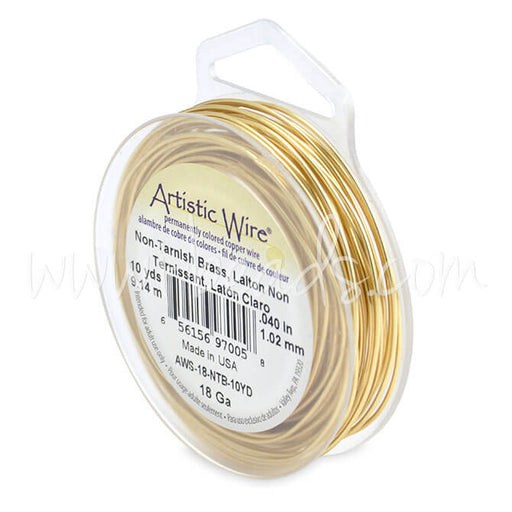 Fil de cuivre artistic wire laiton traité anti-ternissement gauge 18, 9.1m (1)