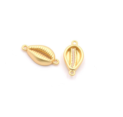 Kaufen Sie Perlen in der Schweiz Kauri Schale , Verbindungsstück GOLD Messing matt, 12mm (1)