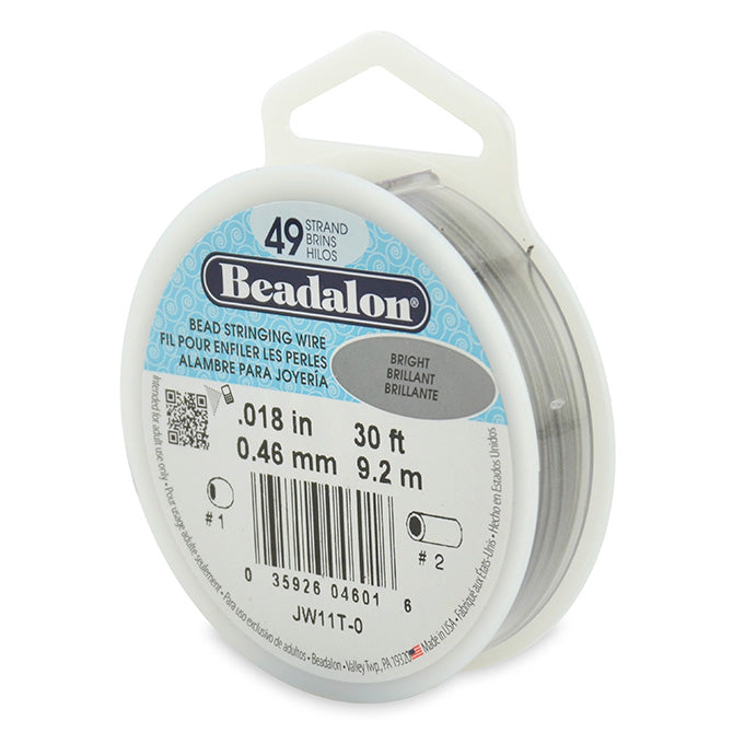 Beadalon fil câble 49 brins brillant 0.46mm, 9.2m (1)