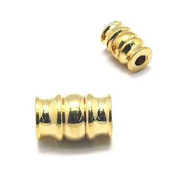 Kaufen Sie Perlen in der Schweiz Breite Rohrperlen aus GOLD Stahl 10x15mm Loch 4mm (1)