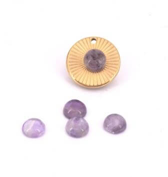 Cabochon rond Améthyste 6mm (2)