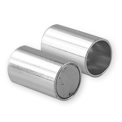 Fermoir magnétique tube plaqué argent 6x20mm (1)