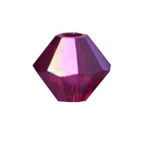 perles swarovski 5328 xilion bicone ruby ab 4mm (40)