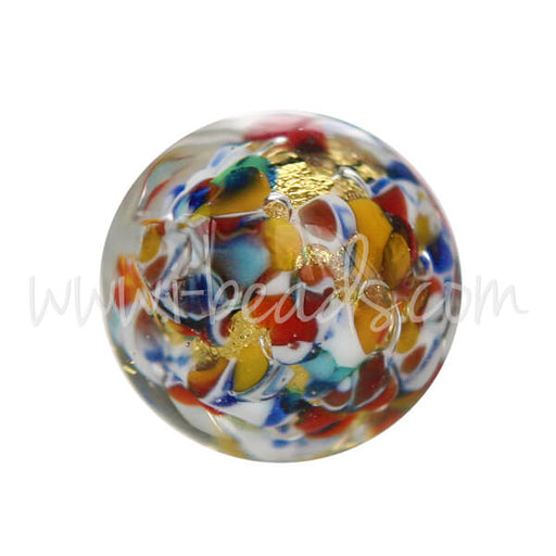 Perle de Murano ronde multicolore 10mm (1)