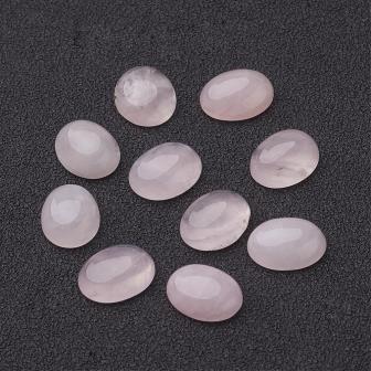 Kaufen Sie Perlen in der Schweiz Ovaler Cabochon Rosenquarz10x8x4mm (1)