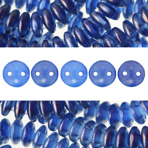 2 Loch Perlen CzechMates lentil halo ultramarine 6mm (50)