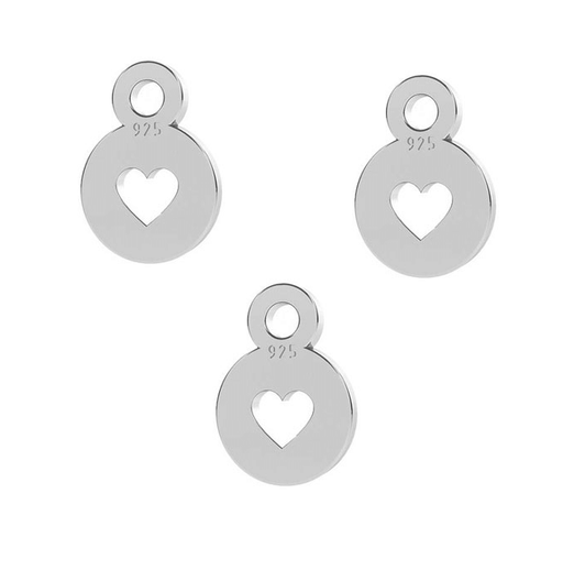 Kaufen Sie Perlen in der Schweiz Sterling Silber Herz Medaillon Anhänger - 5mm (2)