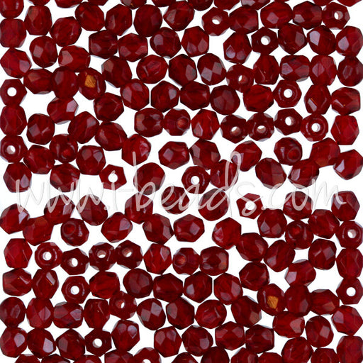 Kaufen Sie Perlen in der Schweiz Glasschliffperlen ruby 3mm (50)