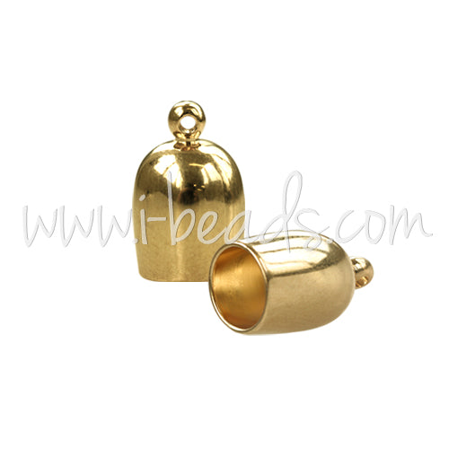 Kaufen Sie Perlen in der Schweiz Bullet Endkappe Gold plattiert 4mm (2)