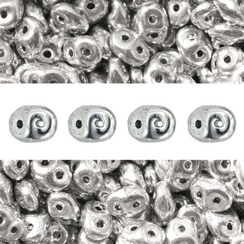 Perles Super Duo 2.5x5mm silver (10g)