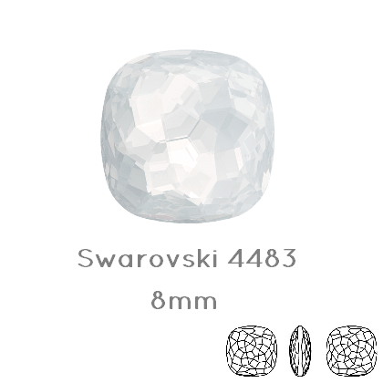 Kaufen Sie Perlen in der Schweiz 4483 Swarovski Fantasy Cushion Fancy Stone White Opal - 8mm (1)