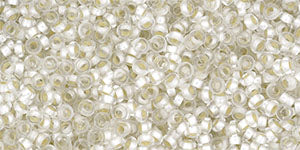 Kaufen Sie Perlen in der Schweiz ccpf21 - toho demi round 11/0 permafinish Silver-Lined Frosted Crystal (5g)