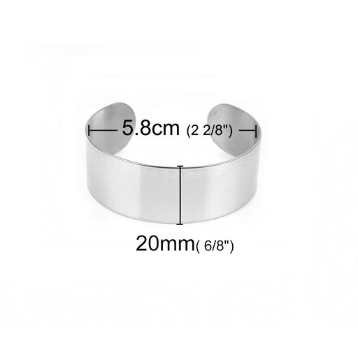 Bracelet en acier inoxydable 20 mm - diamètre: 60 mm (1)