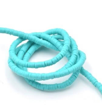 Kaufen Sie Perlen in der Schweiz Heishi Perlen Strang 3mmgrun TURQUOISE Fimo 40cm (1)