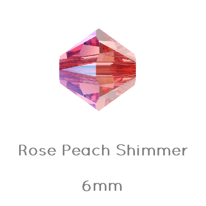 Kaufen Sie Perlen in der Schweiz 5328 Swarovski xilion bicone Rose Peach SHIMMER 6mm (10)