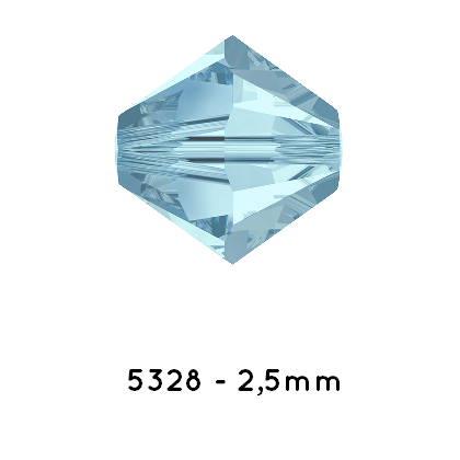 Kaufen Sie Perlen in der Schweiz Swarovski 5328 Xillion bead crystal AQUAMARINE 2,5mm (x40)