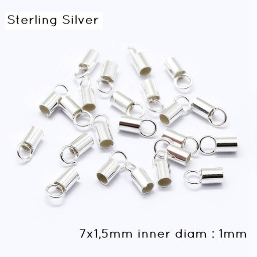 Kaufen Sie Perlen in der Schweiz Endkappe oder Kette Silber 925 -7x1,5mm - Durchmesser int: 1mm (2)