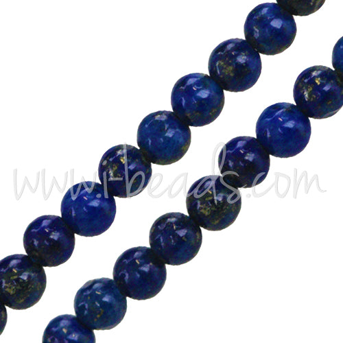 Kaufen Sie Perlen in der Schweiz Natur Lapis Lazuli Tiger Runde Perlen 5,7-6,4mm am Strang (1)