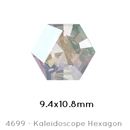 Kaufen Sie Perlen in der Schweiz Swarovski 4699 Kaleidoscope Hexagon Crystal AB Foiled 9,4x10,8mm (1)