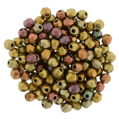 Kaufen Sie Perlen in der Schweiz Glasschliffperlen Matte-metallic Bronze iris 2mm (30)