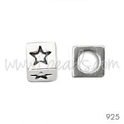 Kaufen Sie Perlen in der Schweiz Sterling Silber 4,5mm Würfelperle Stern mit Lochgrösse 3mm (1)