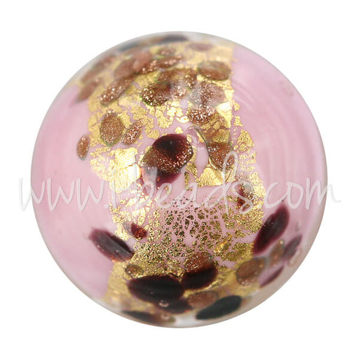 Kaufen Sie Perlen in der Schweiz Murano Cabochon Pink Leopard 20mm (1)