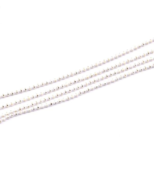 Kaufen Sie Perlen in der Schweiz Kugelkette vergoldet und weiss 1.5mm (1m)