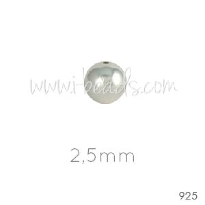 Sterling silber runde perlen 2.5x1.3mm silber 925 (20)