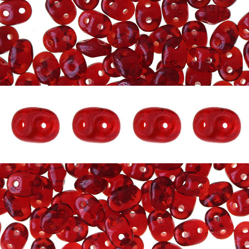 Perles Super Duo 2.5x5mm siam ruby (10g)