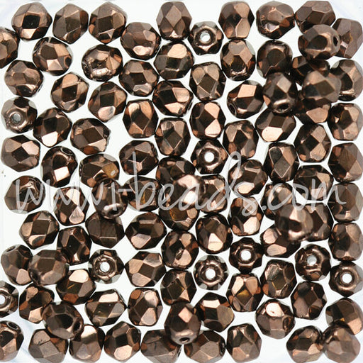 Kaufen Sie Perlen in der Schweiz Glasschliffperlen dark bronze 4mm (100)