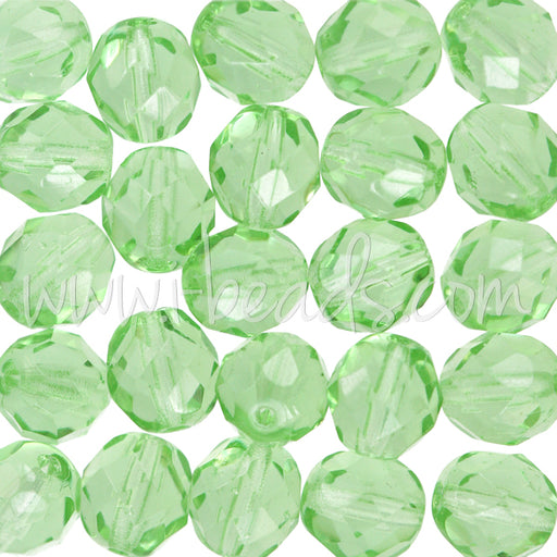 Kaufen Sie Perlen in der Schweiz Glasschliffperlen peridot 8mm (25)