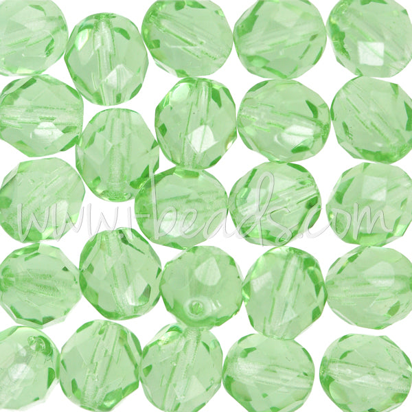 Perles facettes de bohème peridot 8mm (25)