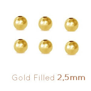 Kaufen Sie Perlen in der Schweiz Runde Perle gold-gefüllt 2.5mm (10)
