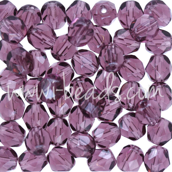 Glasschliffperlen amethyst 6mm (50)