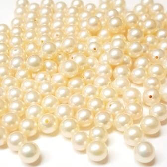 Kaufen Sie Perlen in der Schweiz halbgebohrte Natürliche Süßwasserperle cream, 4 mm (2)