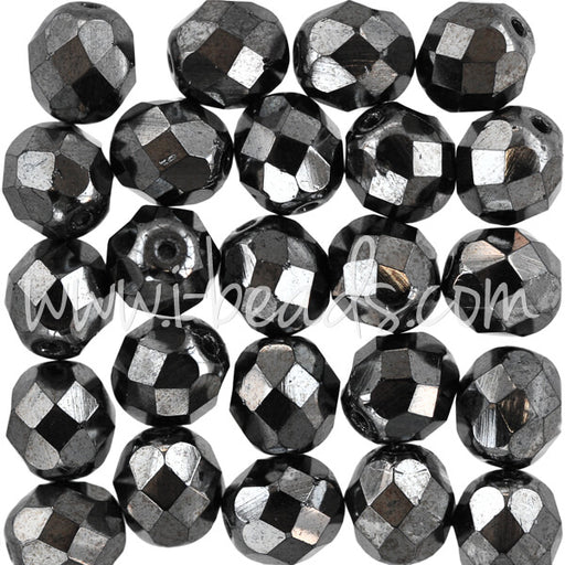 Kaufen Sie Perlen in der Schweiz Glasschliffperlen hematite 8mm (25)