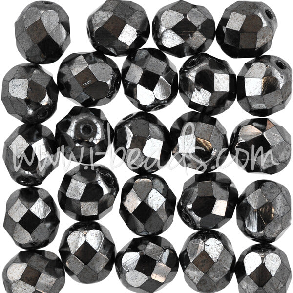 Glasschliffperlen hematite 8mm (25)