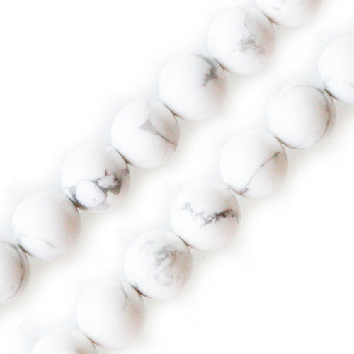 Kaufen Sie Perlen in der Schweiz Weißer howlite runder perlen strang 8mm (1)