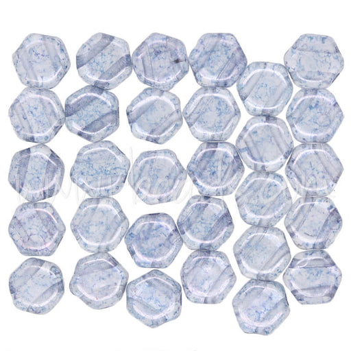 Kaufen Sie Perlen in der Schweiz Honeycomb Perlen 6mm transparent blue luster (30)