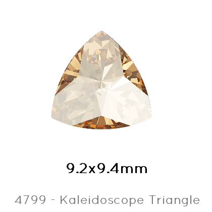 Kaufen Sie Perlen in der Schweiz Swarovski 4799 Kaleidoscope Triangle Fancy Stone Crystal Golden Shadow Foiled 9,2x9,4mm (2)