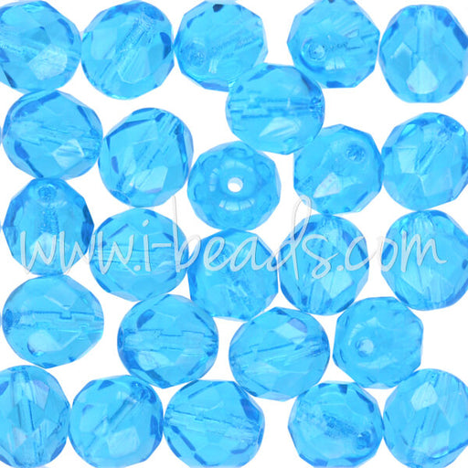 Kaufen Sie Perlen in der Schweiz Glasschliffperlen aquamarine 8mm (25)