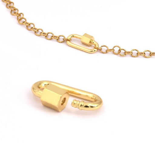 Kaufen Sie Perlen in der Schweiz Ovaler Anhänger Verbindungsmutter Vergoldet 20x10mm (1)