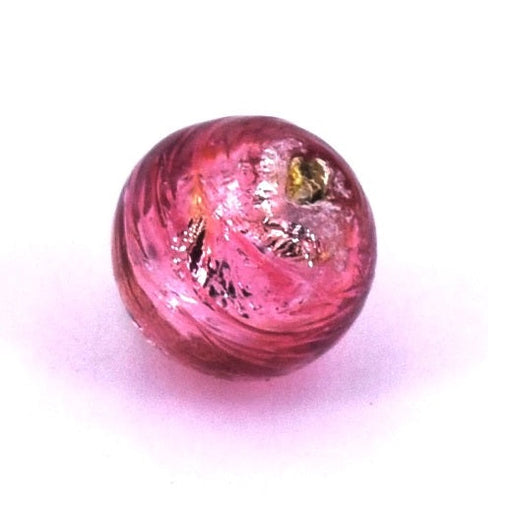 Kaufen Sie Perlen in der Schweiz Murano-Rundperle Rubin und Silber 8mm (1)