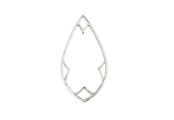 Connecteur Pendentif Goutte Argent 925 - 18x10mm (1)