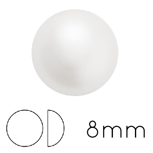 Cabochon nacré rond Preciosa White 8mm (4)