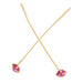 Clou tige en laiton doré or fin qualité zircon rose fuschia 42x3x0.6mm (2)