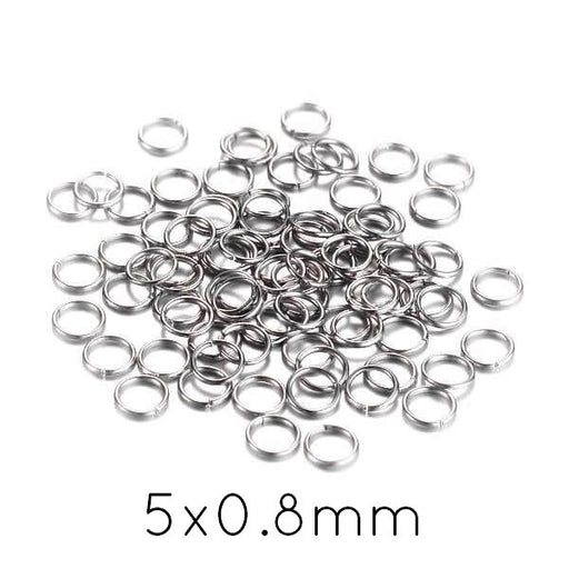 Kaufen Sie Perlen in der Schweiz Biegeringe aus Edelstahl 5x0,8mm (40)